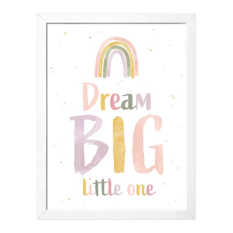 Poster &#039;Dream big&#039; rosa/lila/gelb 30x40cm