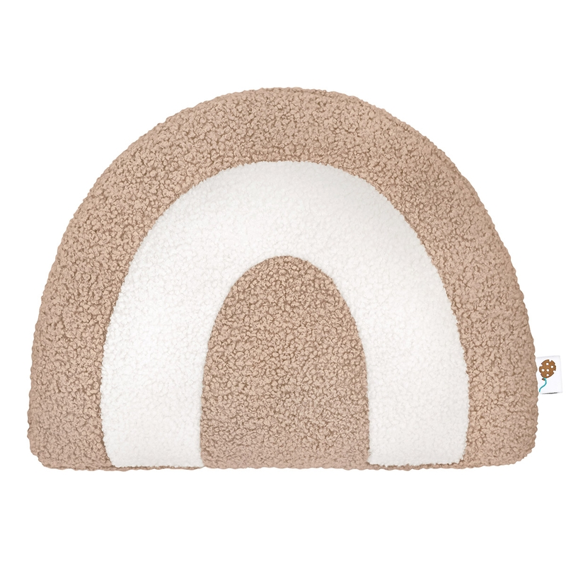 Regenbogen-Kissen Bouclé beige/cremeweiß 40cm