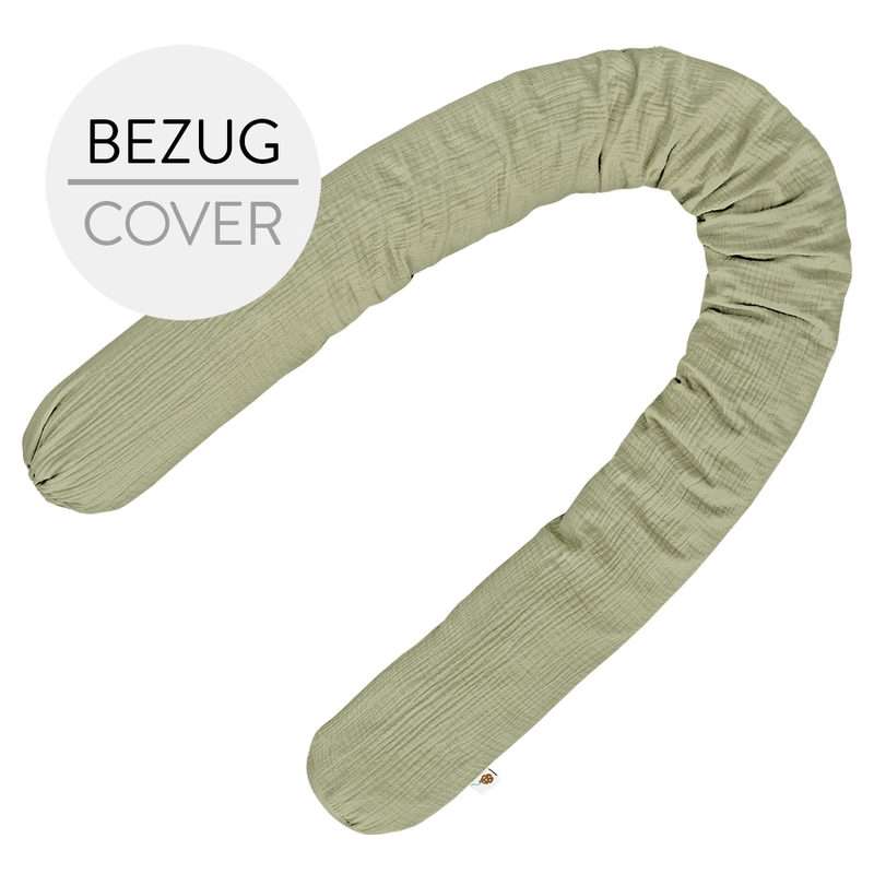 Bio Bettschlangenbezug Musselin hellgrün 180cm