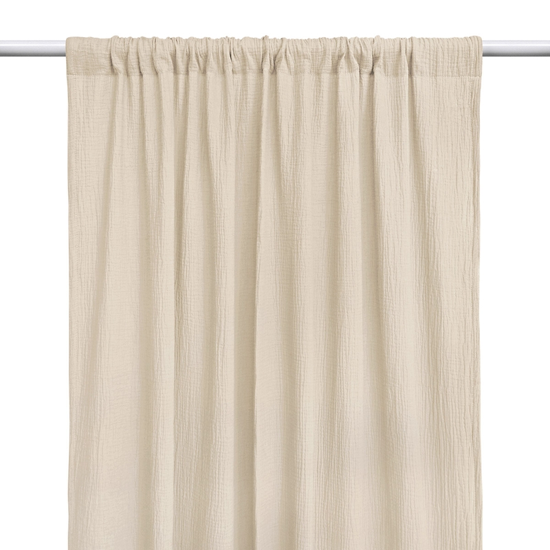 Vorhang mit Tunnelzug Musselin beige H 240cm