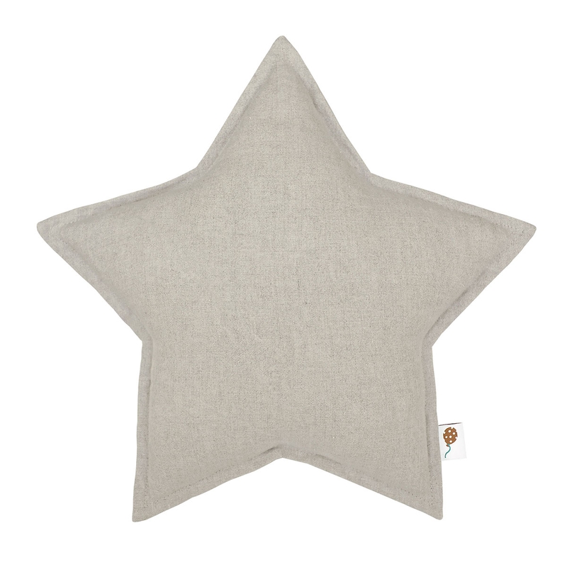 Leinenkissen Stern beige 40cm recycelt