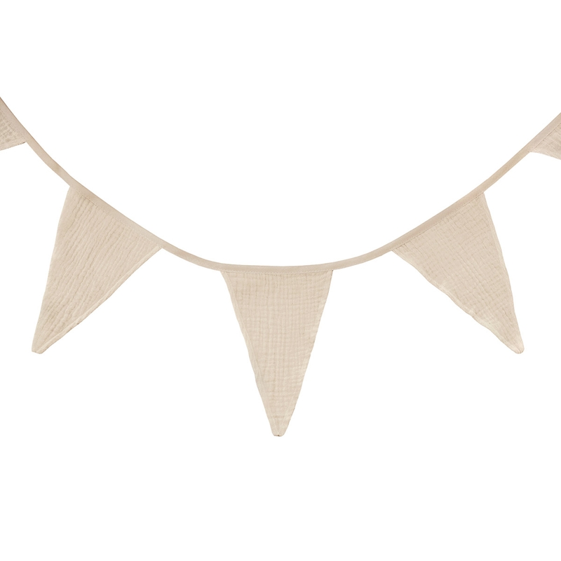 Wimpelkette Musselin beige 330cm