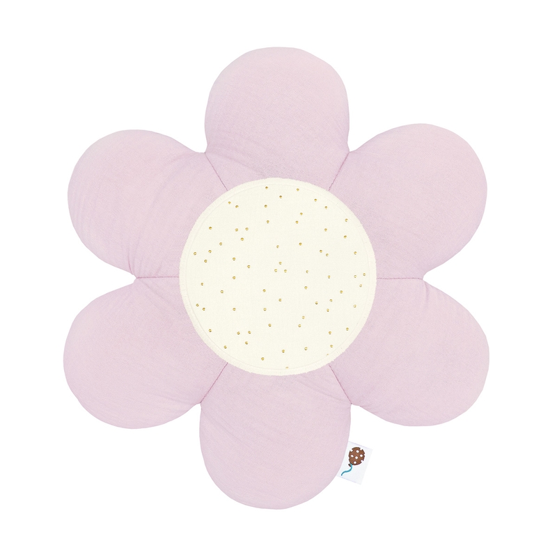 Kinderkissen Blume lila/creme 30cm