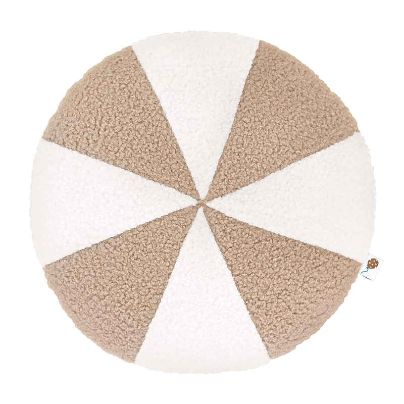 Kissen Bouclé beige/cremeweiß rund 37cm