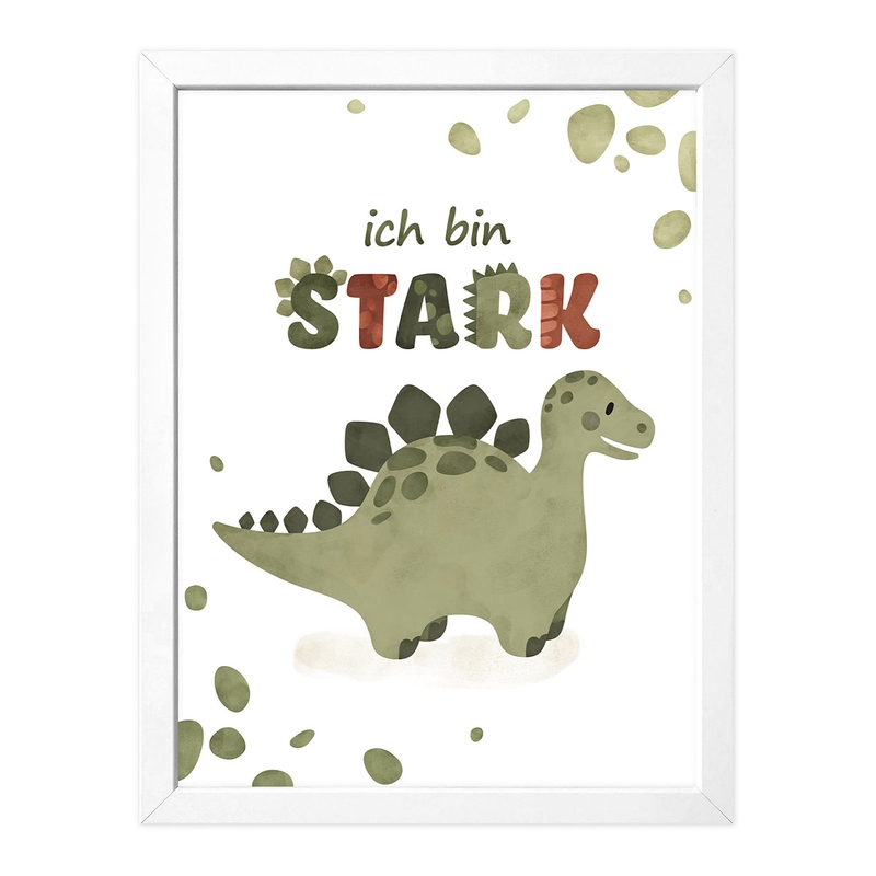 Affirmationsposter Dino &#039;Ich bin stark&#039; 30x40cm