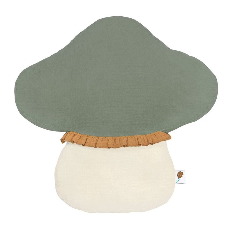 Kinderkissen &#039;Pilz&#039; Musselin khaki 35cm